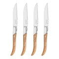 Laguiole Set of 4 Connoisseur Steak Knives with Olive Wood Handles