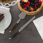 2-Piece Cake and Pie Server Set with Tortoise Shell Handles