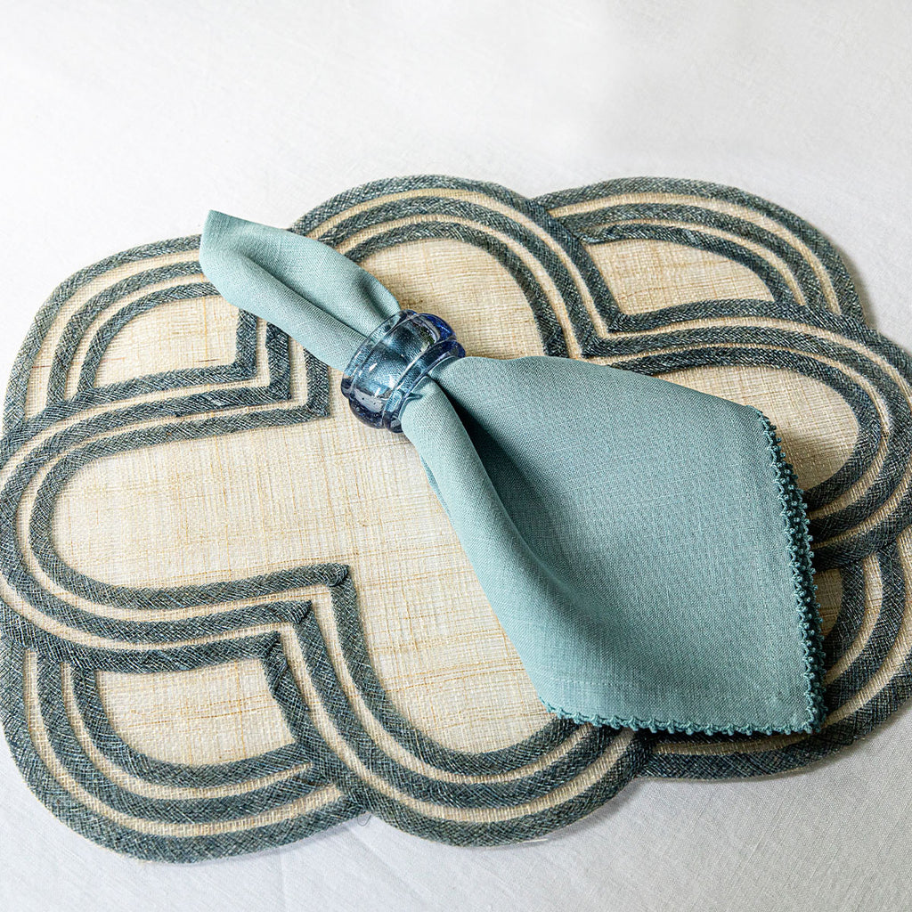 Scallop Stripe Placemat – Chambray S/4