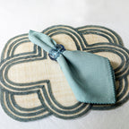 Scallop Stripe Placemat – Chambray S/4