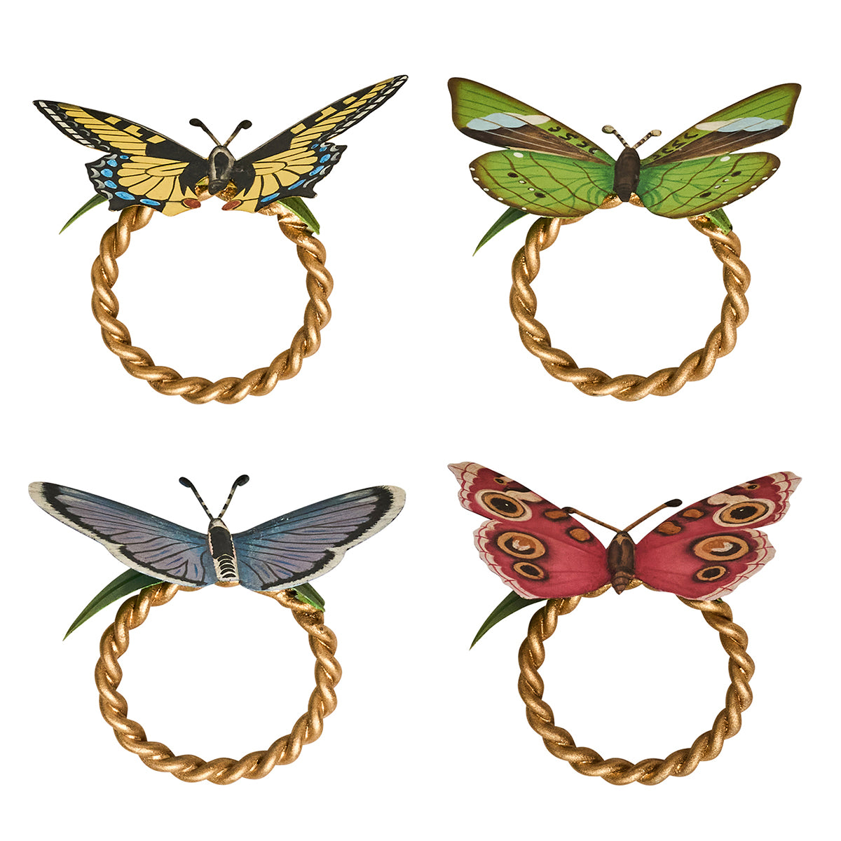 Meadow Walk Butterfly Napkin Rings Set/4