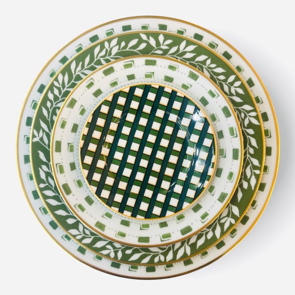 Recamier - La Bocca green Leaf (green) Dinner plate