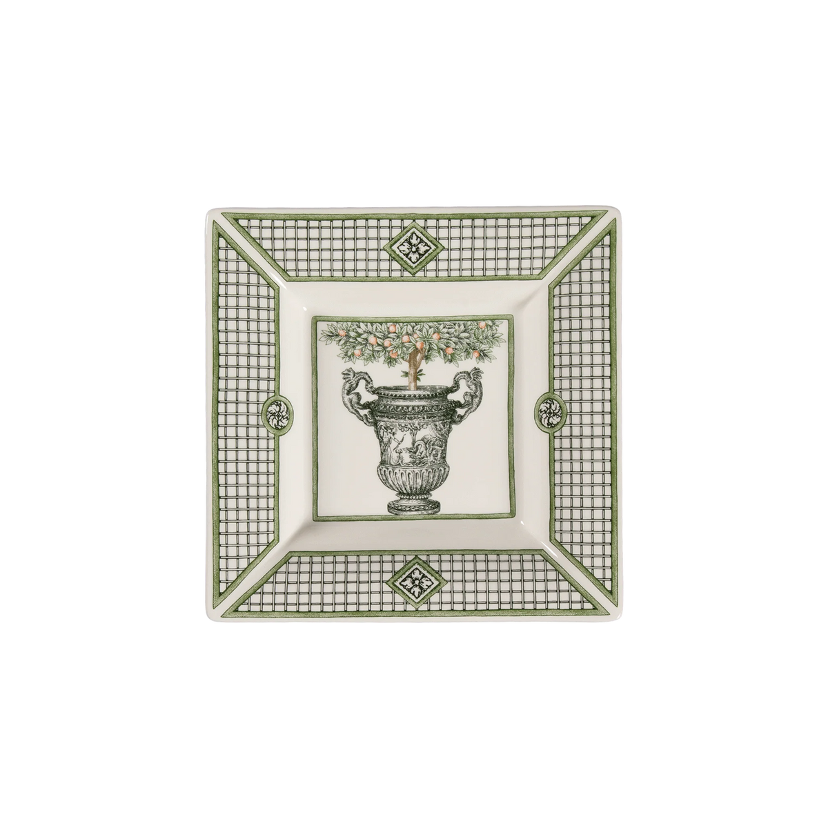 Gien Large Square Candy Tray Vases A Oranger