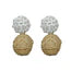 Liz Rattan Ball White Earrings