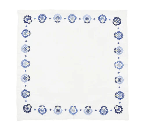 Carnation Napkin in White/Blue