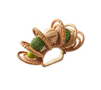Calypso Napkin Ring in Natural/Green