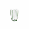 Nuovo Stripe green tall tumbler with vertical ribbed design and a translucent finish.