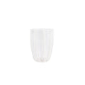 Nuovo Stripe white tall tumbler with vertical stripes and a smooth, clear finish.