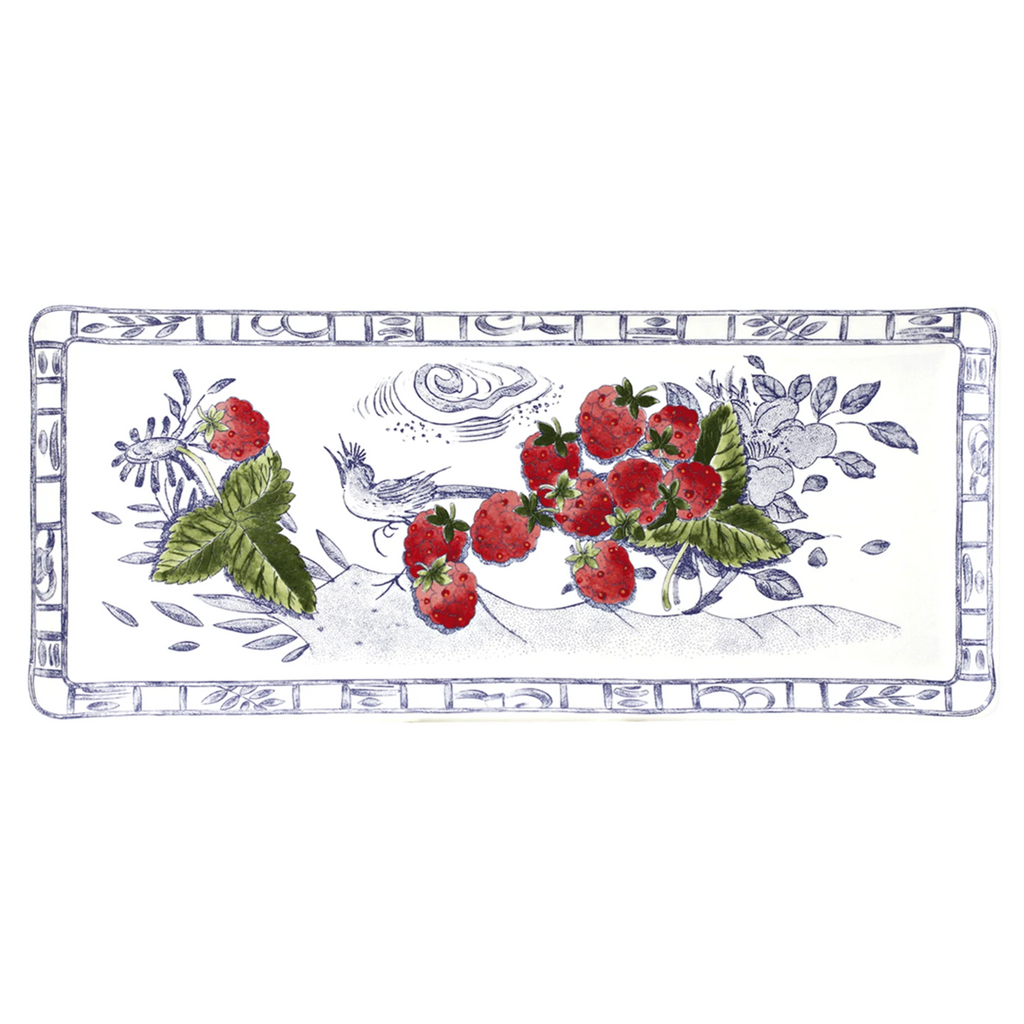 Oiseau Bleu Fruits Oblong Serving Tray