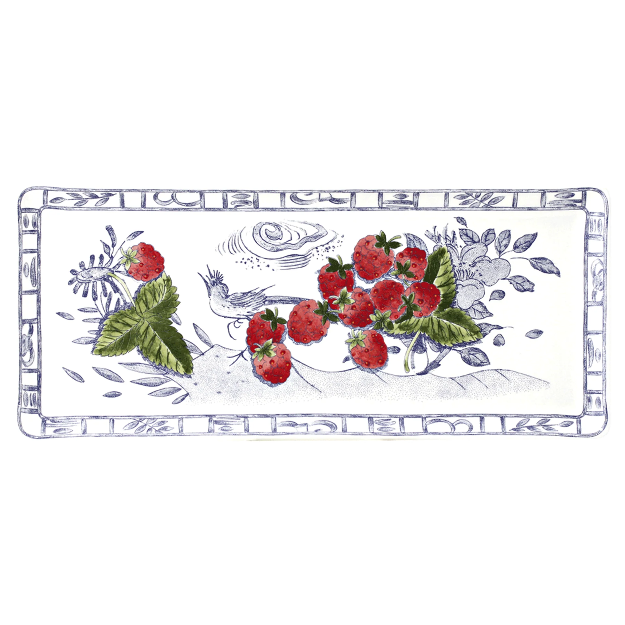Oiseau Bleu Fruits Oblong Serving Tray