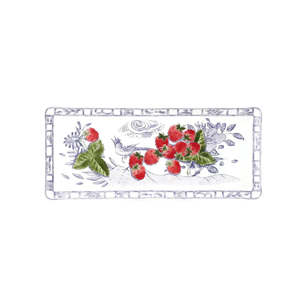 Oiseau Bleu Fruits Oblong Serving Tray