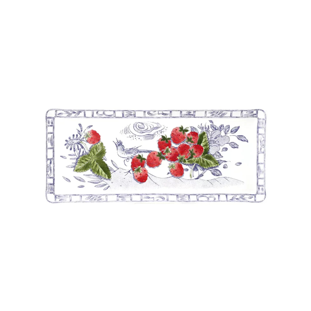Oiseau Bleu Fruits Oblong Serving Tray