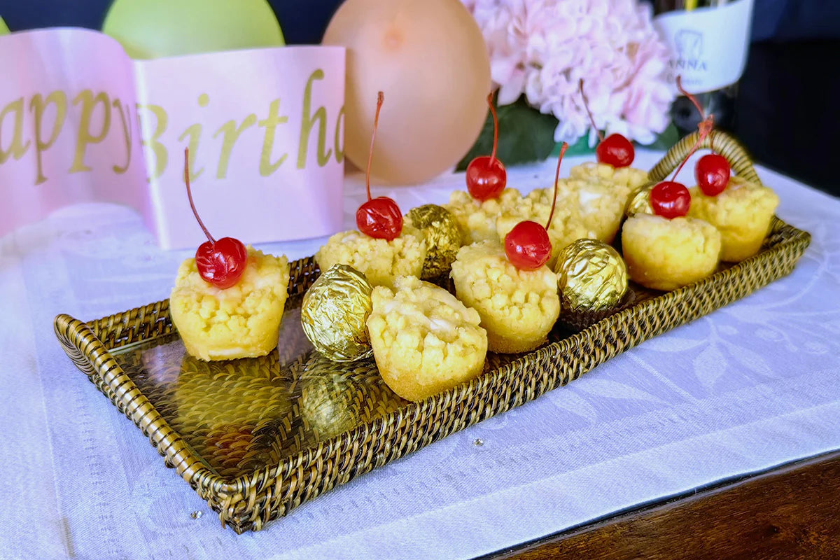 Glass-Bottom Grazing & Serving Tray — Slim Rectangular