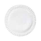 Pietra Serena dinner plate in white with a ribbed edge, featuring a glossy finish and round shape.
