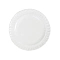 Pietra Serena salad plate in white ceramic with a textured, fluted edge, viewed from above.