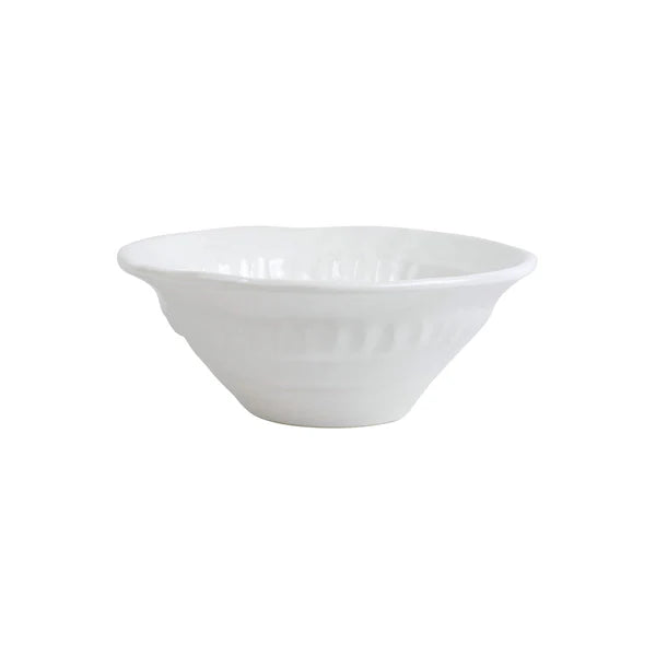 Pietra Serena cereal bowl in white ceramic with a flared rim and textured surface.