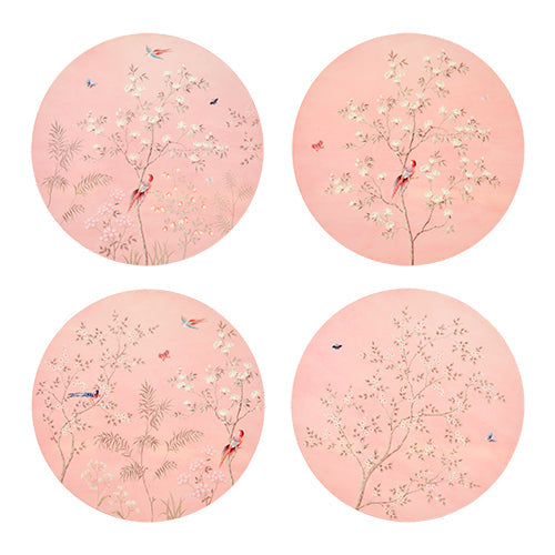 Chinoiserie Lacquered Placemat Set of 4 in Pink