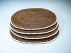 Oval Placemat with White Wood Beads, Set of 4