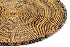 Round 14" Placemat with Tortoise, Natural Seed Beads, Set of 4