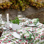 Pom Bells Basil & Magenta Napkins, Set of 4