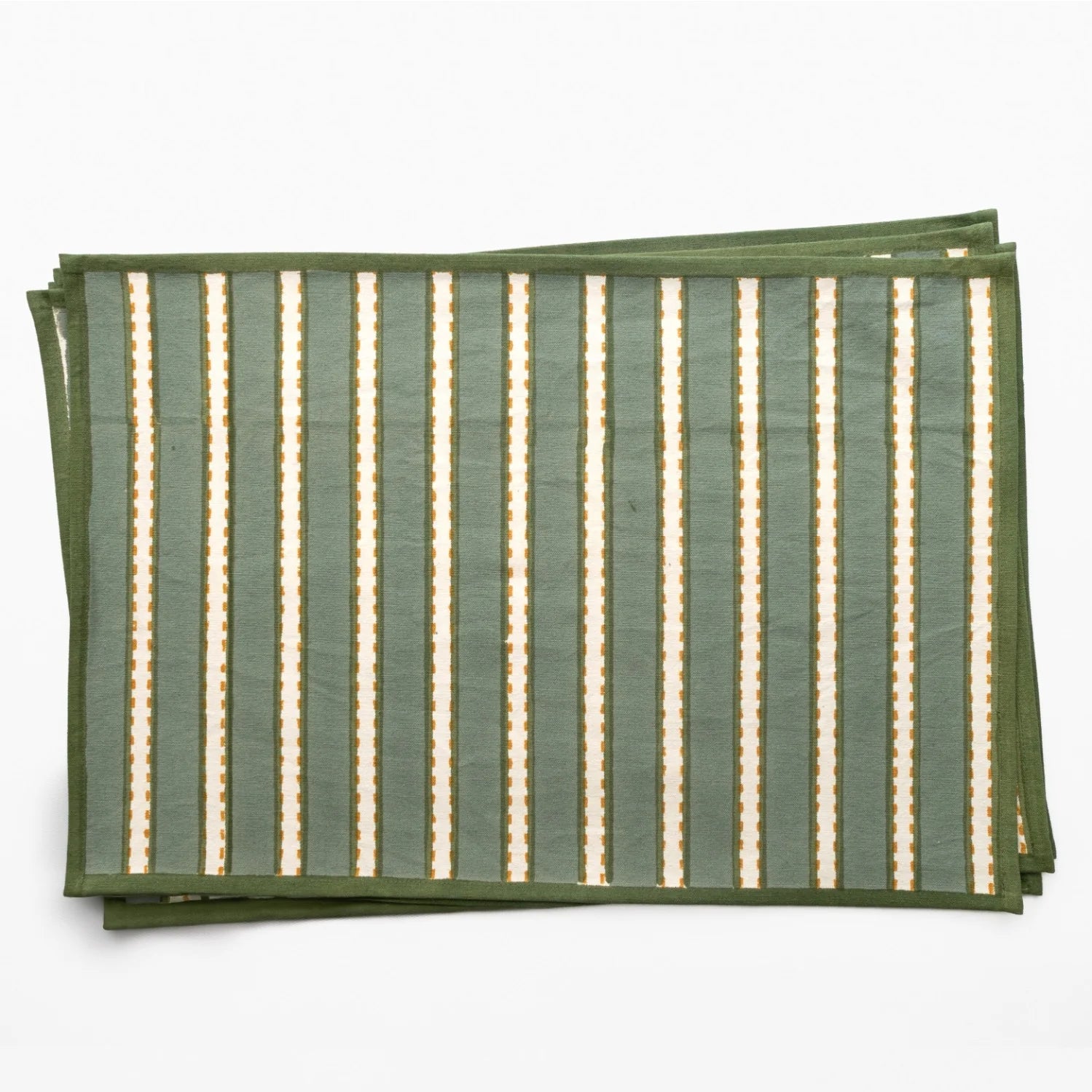 Dotted Stripe Green Placemat | Set of 4