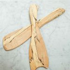 Large Spalted Maple Wooden Salad Servers (Pair)