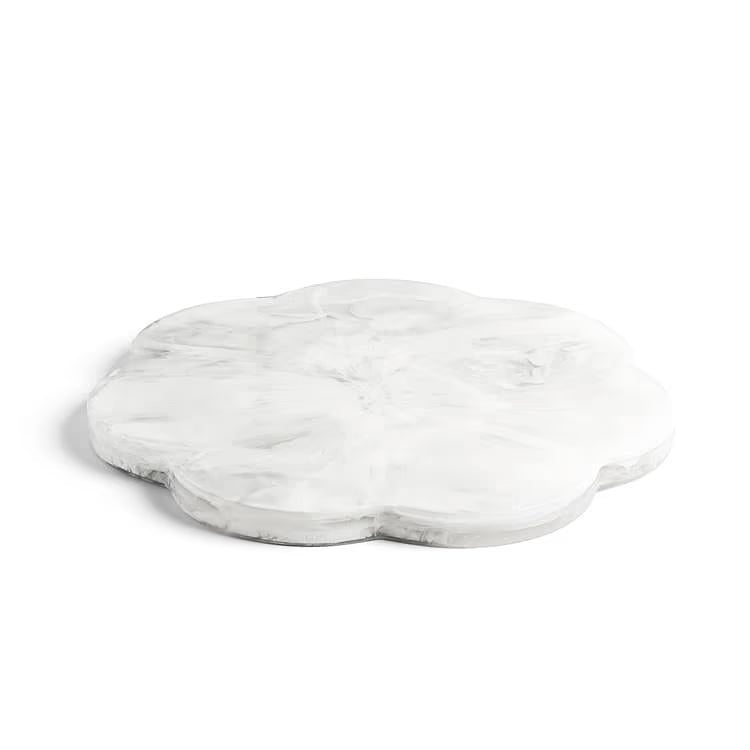Scallop Resin Chopping Board White