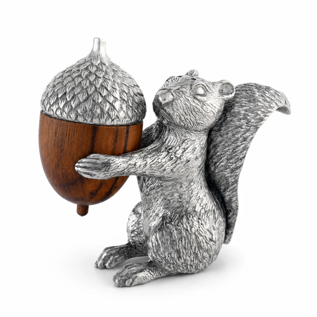 Squirrel with Wood Acorn Salt & Pepper Set
