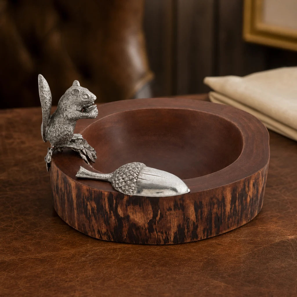 Standing Squirrel Nut Bowl & Scoop