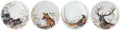 4 Dessert Plates Assorted Game Sologne