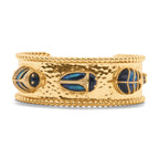 Scarab Family Cuff in Labradorite, Black Agate