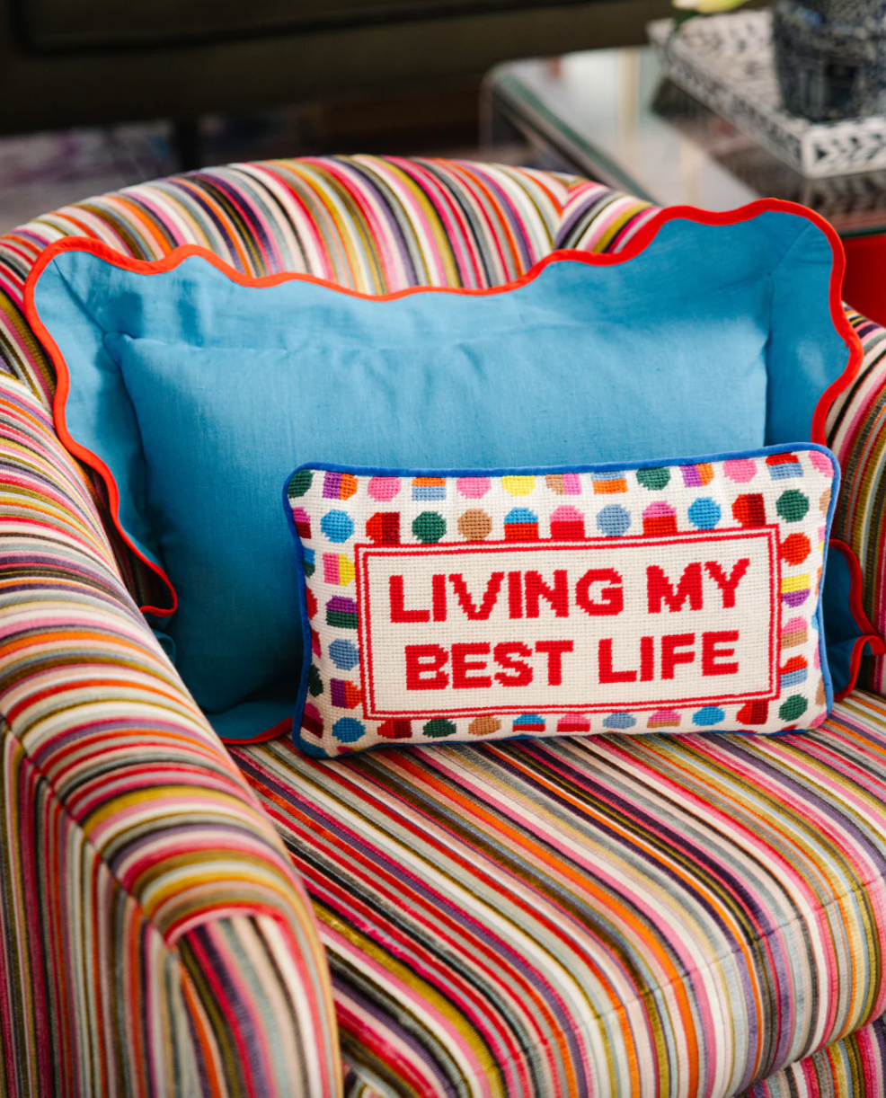 Best Life Needlepoint Pillow