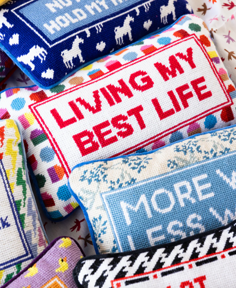 Best Life Needlepoint Pillow