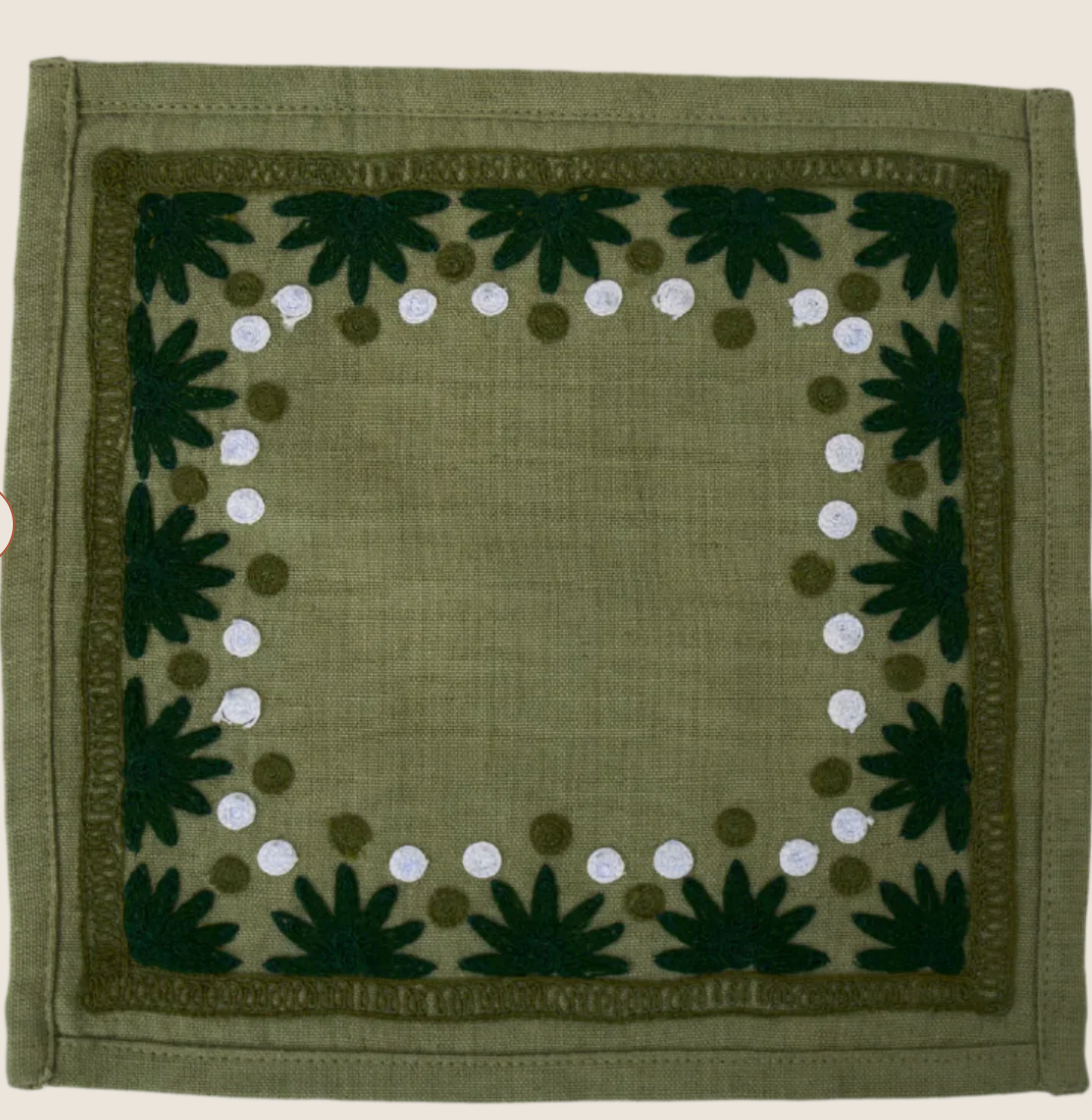 Starburst Evergreen Cocktail Napkins Set 4