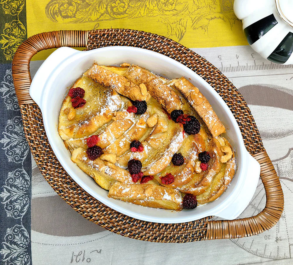 Oval Large 2QT Casserole Basket with Stoneware Roaster