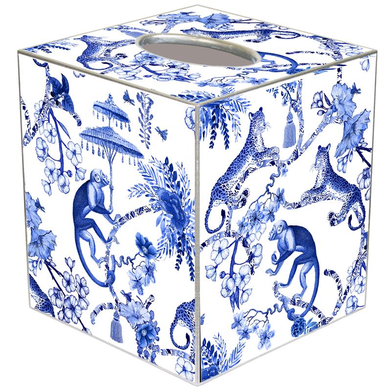 Chic Monkey Blue Tissue Box Cover