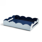 17x13 Scalloped Tray Pale Denim & N