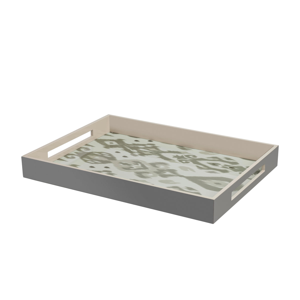 Ikat Two-Tone Tray Mink & Chocolate