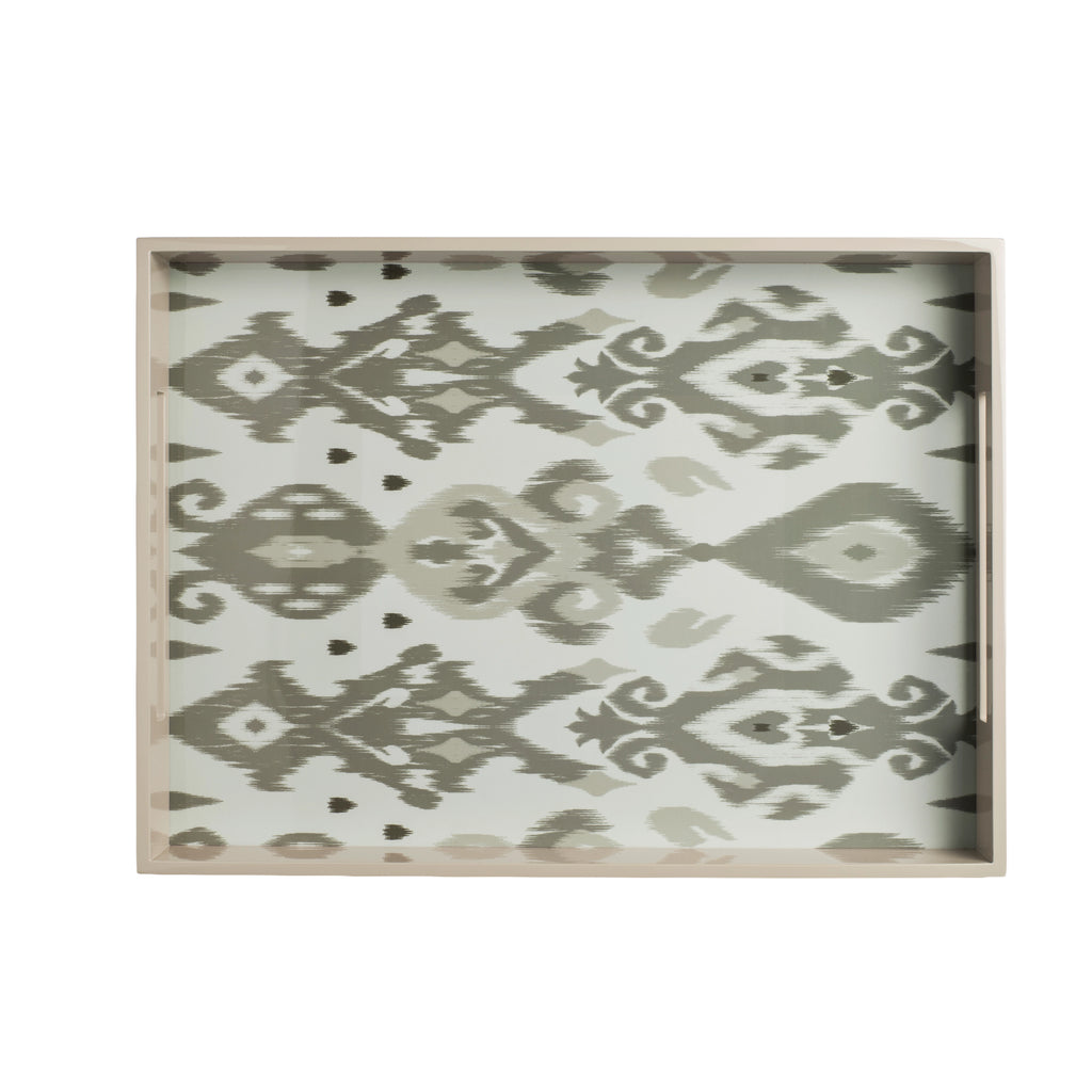 Ikat Two-Tone Tray Mink & Chocolate