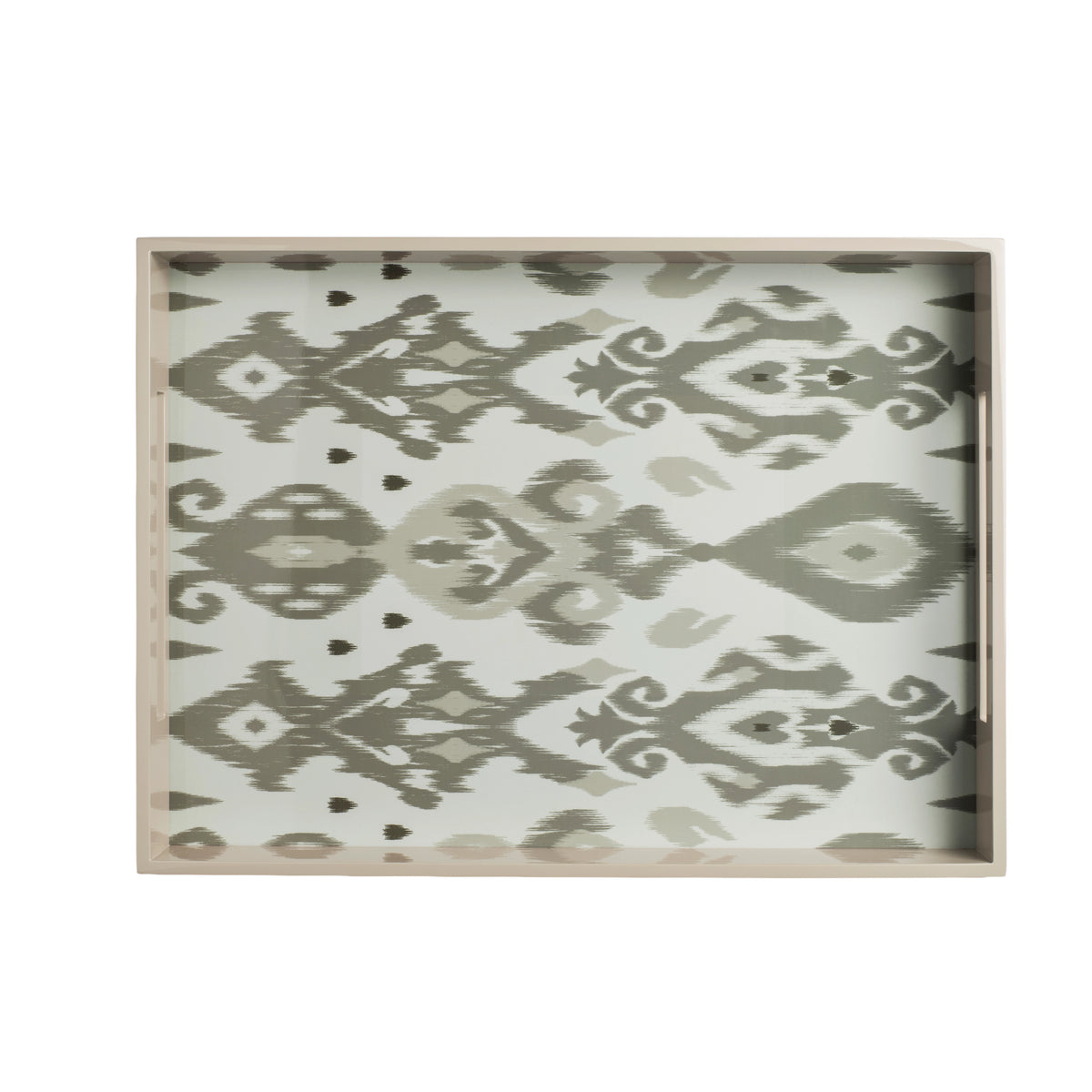Ikat Two-Tone Tray Mink & Chocolate