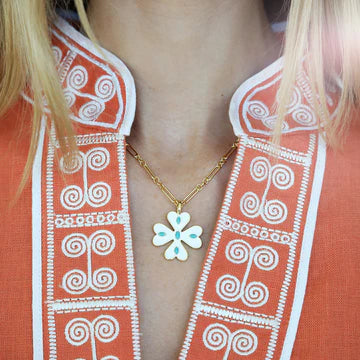 Talitha Charm with 16" Gold Mixed Link Chain