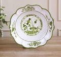 VIDA Faenza Serving Bowl 13.5" Green & White