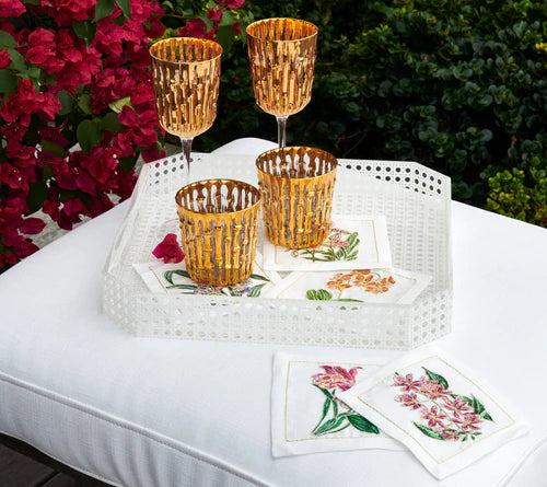 Reed Square Tray in White