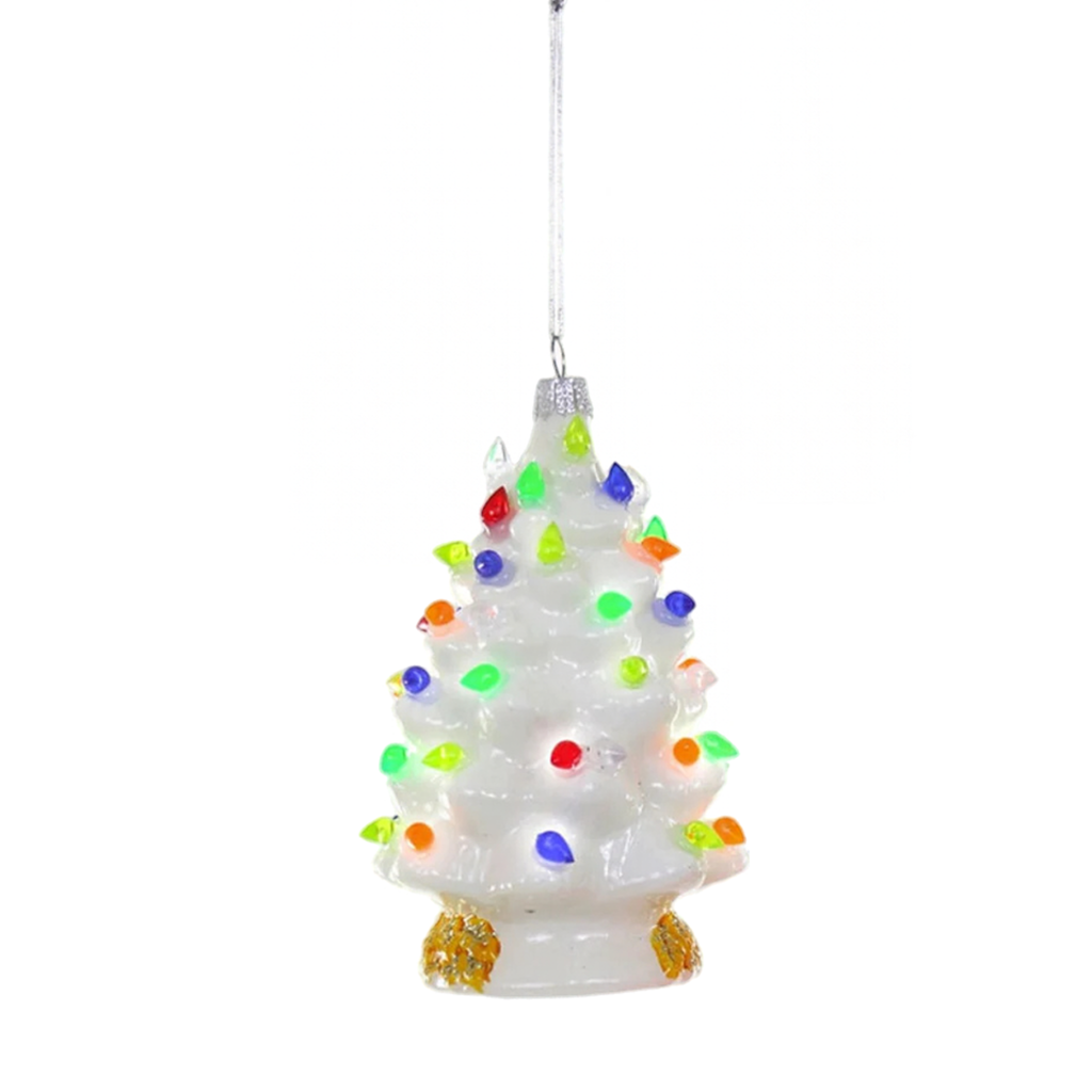 Vintage Ceramic Tree Ornament in White