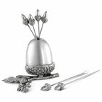 Pewter Acorn Cheese Pick Set