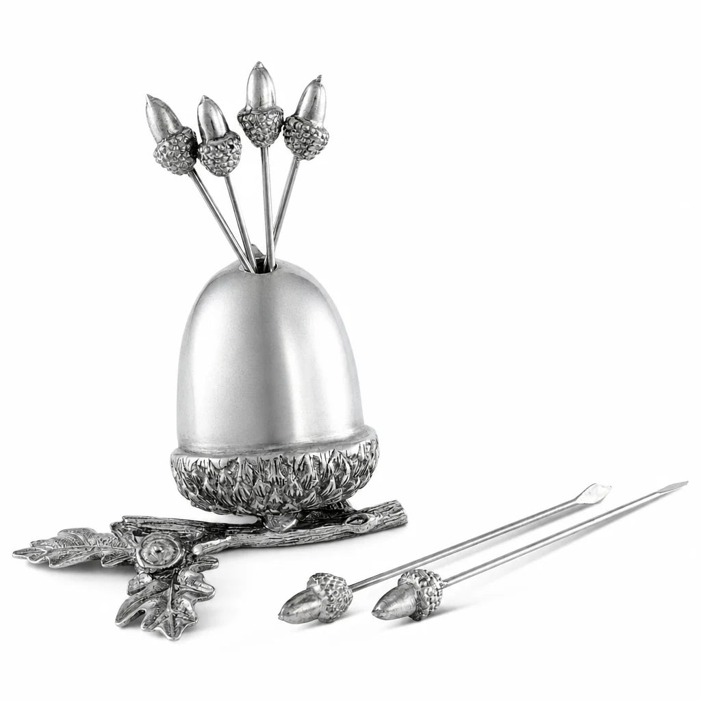 Pewter Acorn Cheese Pick Set