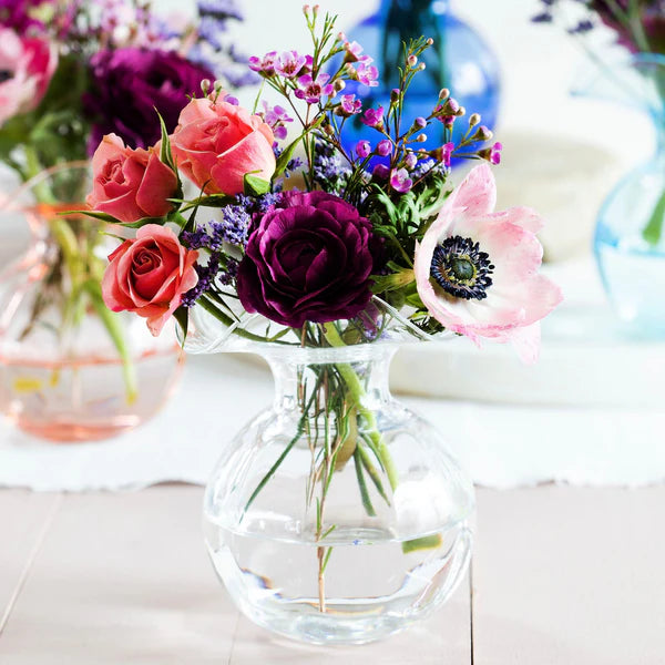 Hibiscus Glass Bud Vase in Clear