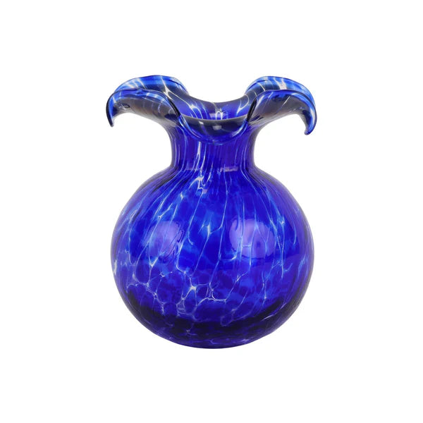 Hibiscus Glass Bud Vase in Cobalt Tortoise