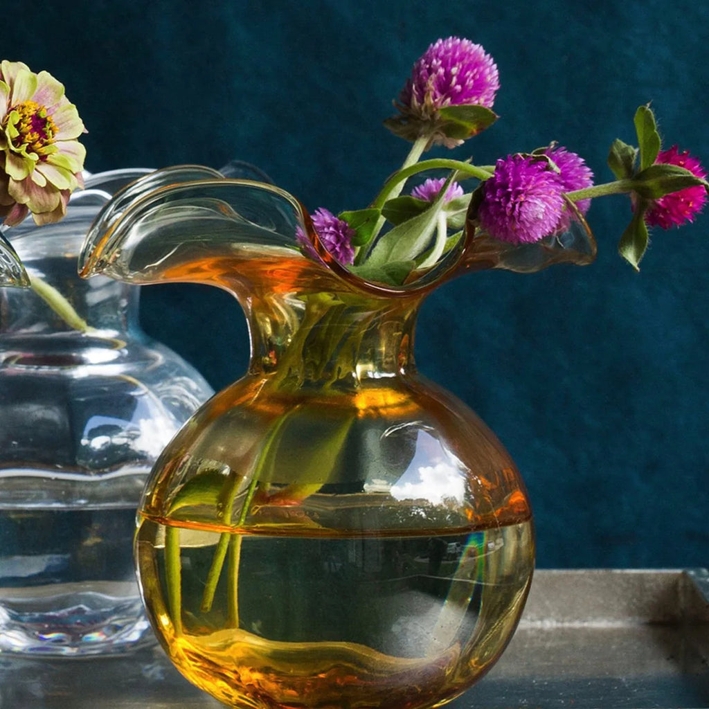 Hibiscus Bud Vase in Amber