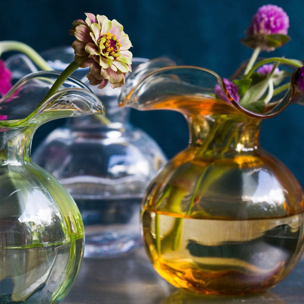 Hibiscus Bud Vase in Amber